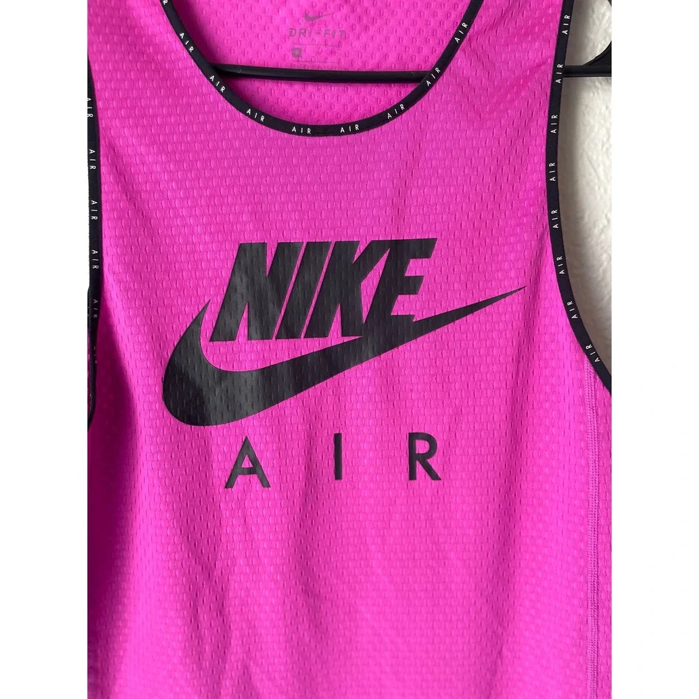 Nike Air Dri-FIT Miler Womens Pink Mesh  Running Tank Top Swoosh Logo Sz S
